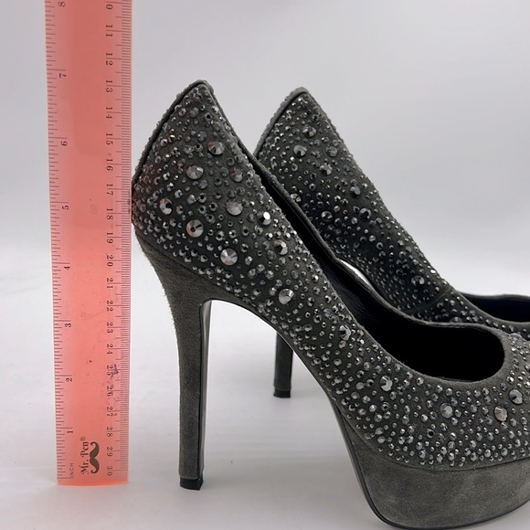 Lola Cruz bling gray heels size 7 euro size 37 - Picture 7 of 8